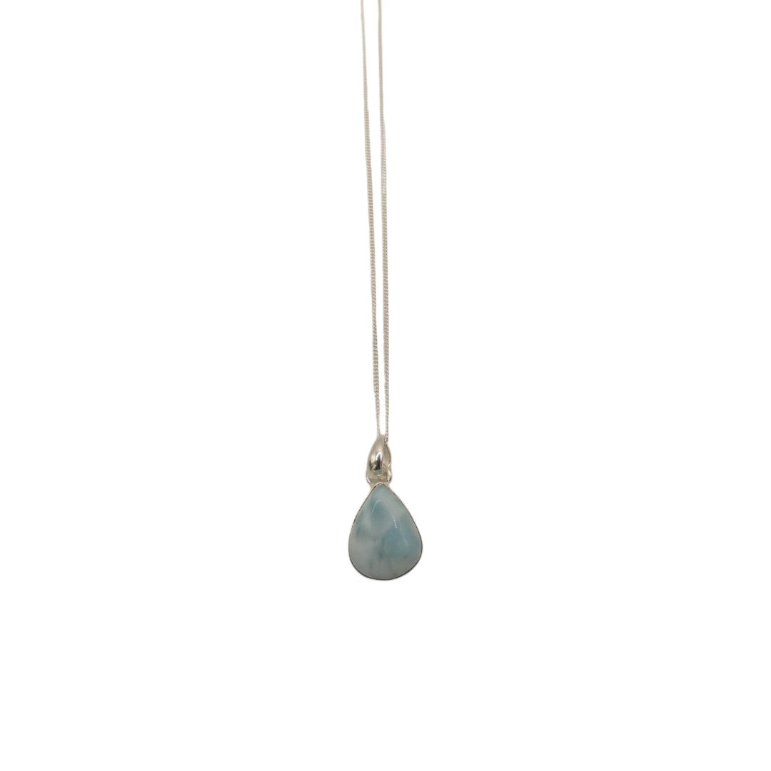 Sterling Silver Larimar Tear Drop Necklace