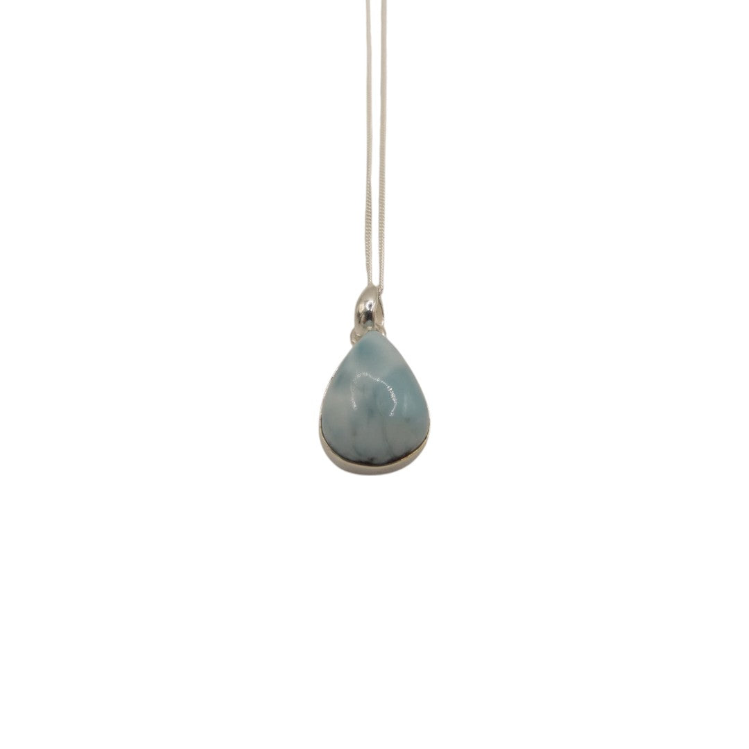 Sterling Silver Larimar Tear Drop Necklace