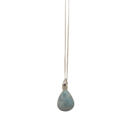 Sterling Silver Larimar Tear Drop Necklace