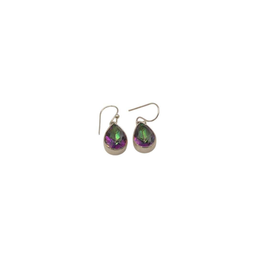 Sterling Silver Mystic Topaz Tear Drop Earrings 1"