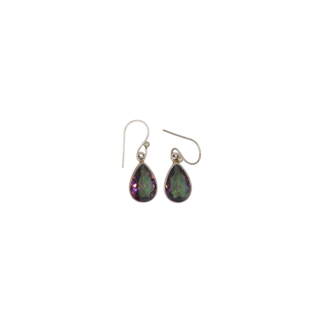 Sterling Silver Mystic Topaz Tear Drop Earrings 1"