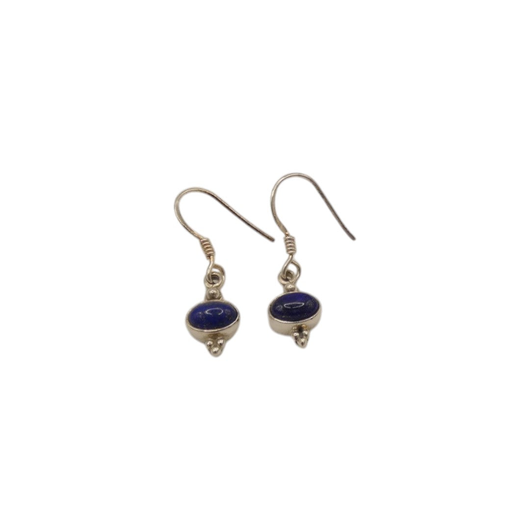 Sterling Silver Lapis Lazuli Drop Earrings 1.1"