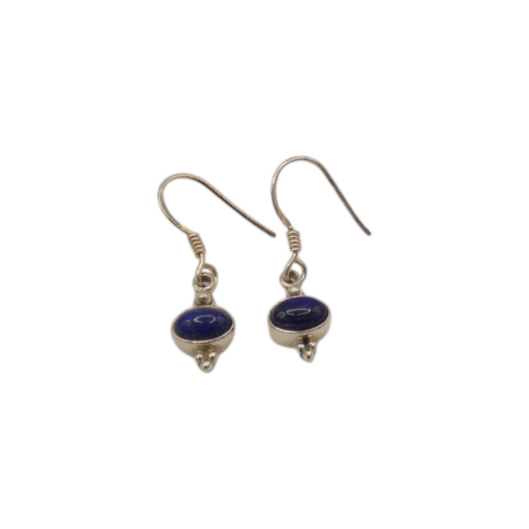 Sterling Silver Lapis Lazuli Drop Earrings 1.1"