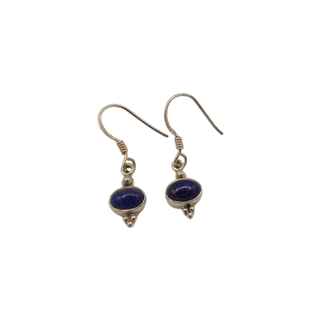 Sterling Silver Lapis Lazuli Drop Earrings 1.1"