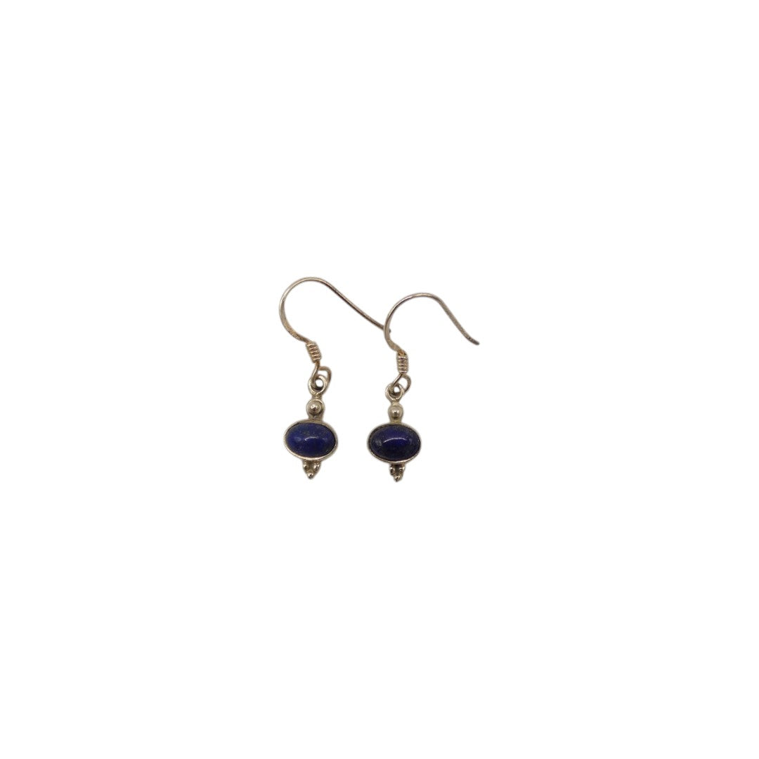 Sterling Silver Lapis Lazuli Drop Earrings 1.1"