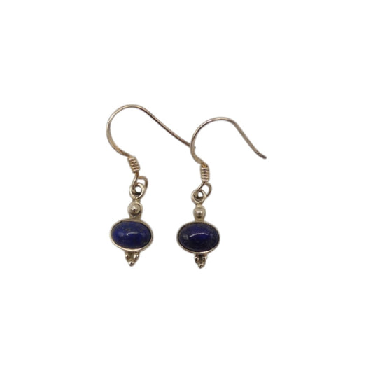 Sterling Silver Lapis Lazuli Drop Earrings 1.1"