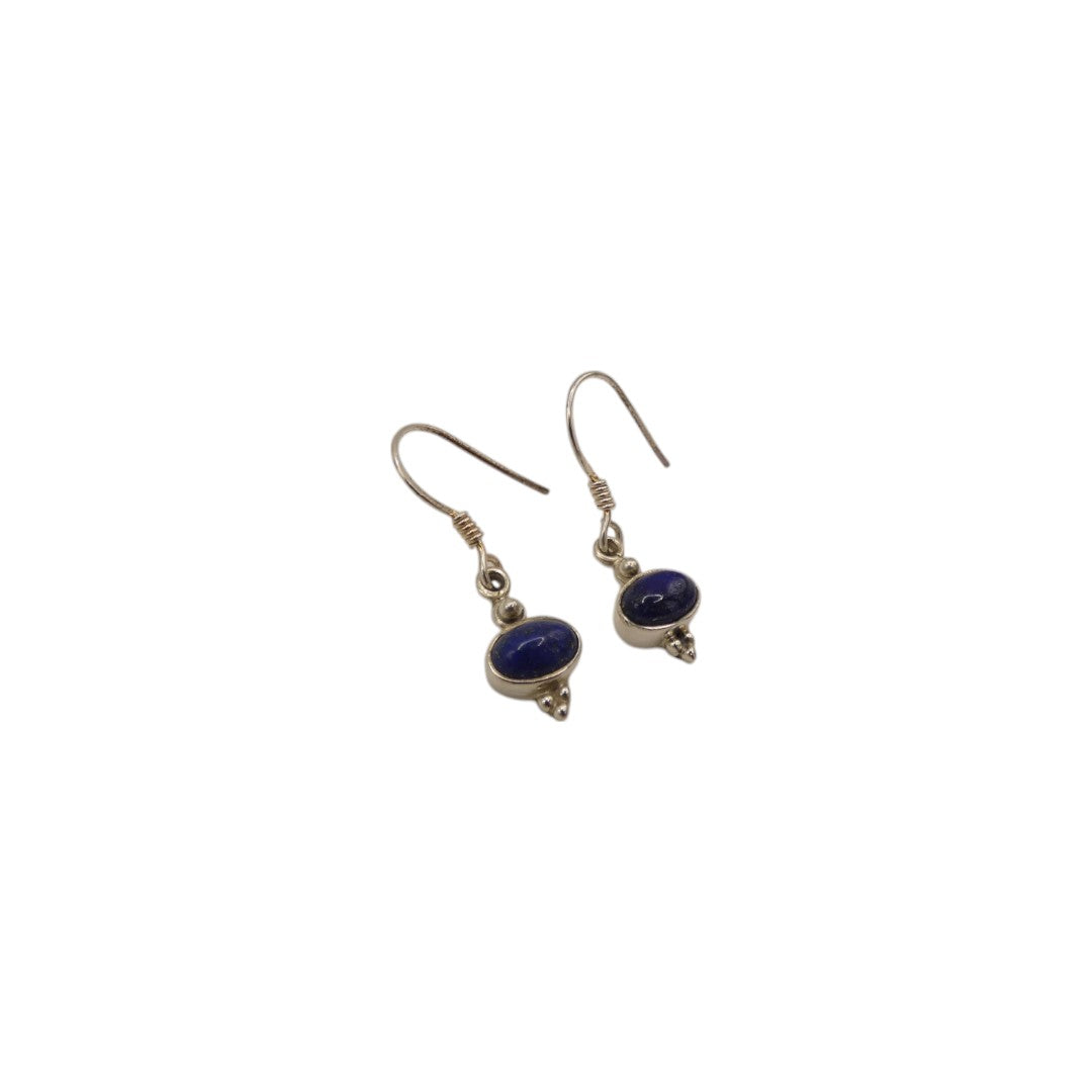 Sterling Silver Lapis Lazuli Drop Earrings 1.1"