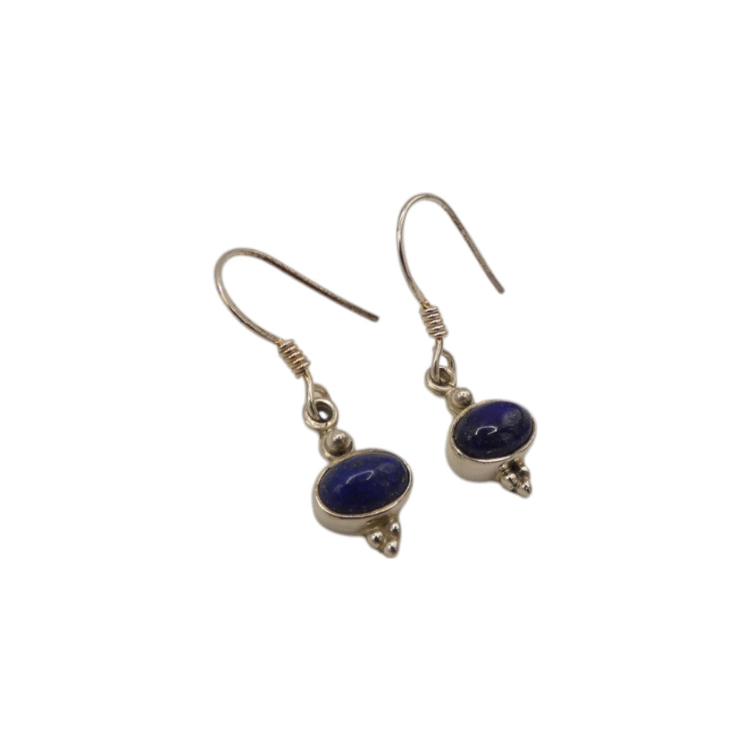 Sterling Silver Lapis Lazuli Drop Earrings 1.1"