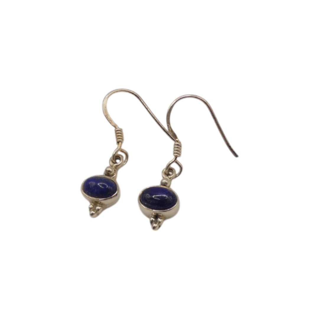 Sterling Silver Lapis Lazuli Drop Earrings 1.1"