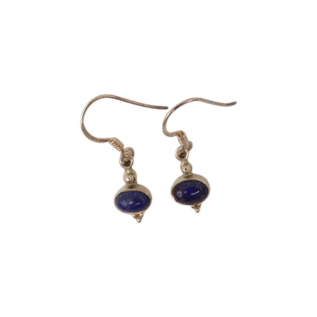 Sterling Silver Lapis Lazuli Drop Earrings 1.1"